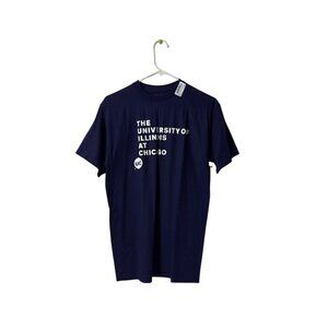 University Of Illinois At Chicago Navy Blue T-Shirt M W Republic 100% Cotton